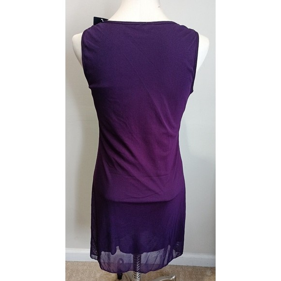 Anna-Kaci  Womens Sleeveless Floral Embroidery Beaded Sequin Mini Dress Purple - Picture 8 of 11